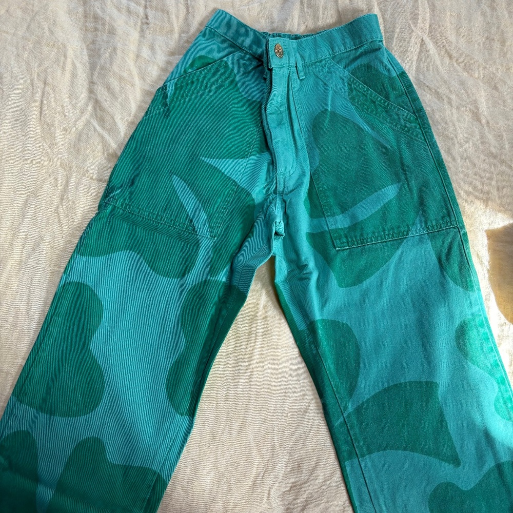 Lucky Clover Paint Stamp Work Pants